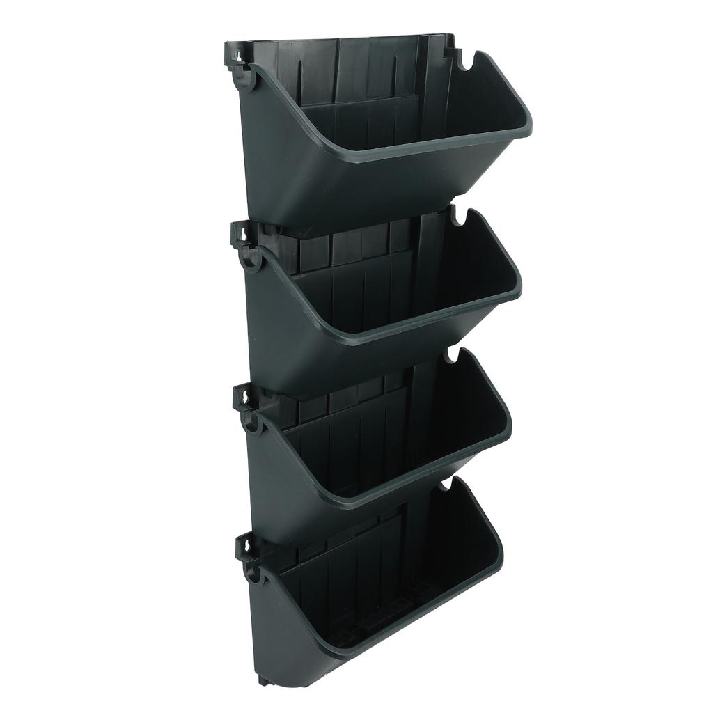 Vertical Wall Planter Set Plastic Breathable Space Saving 4 Pots Hanging Vertical Wall Flowerpot for Porch Garden