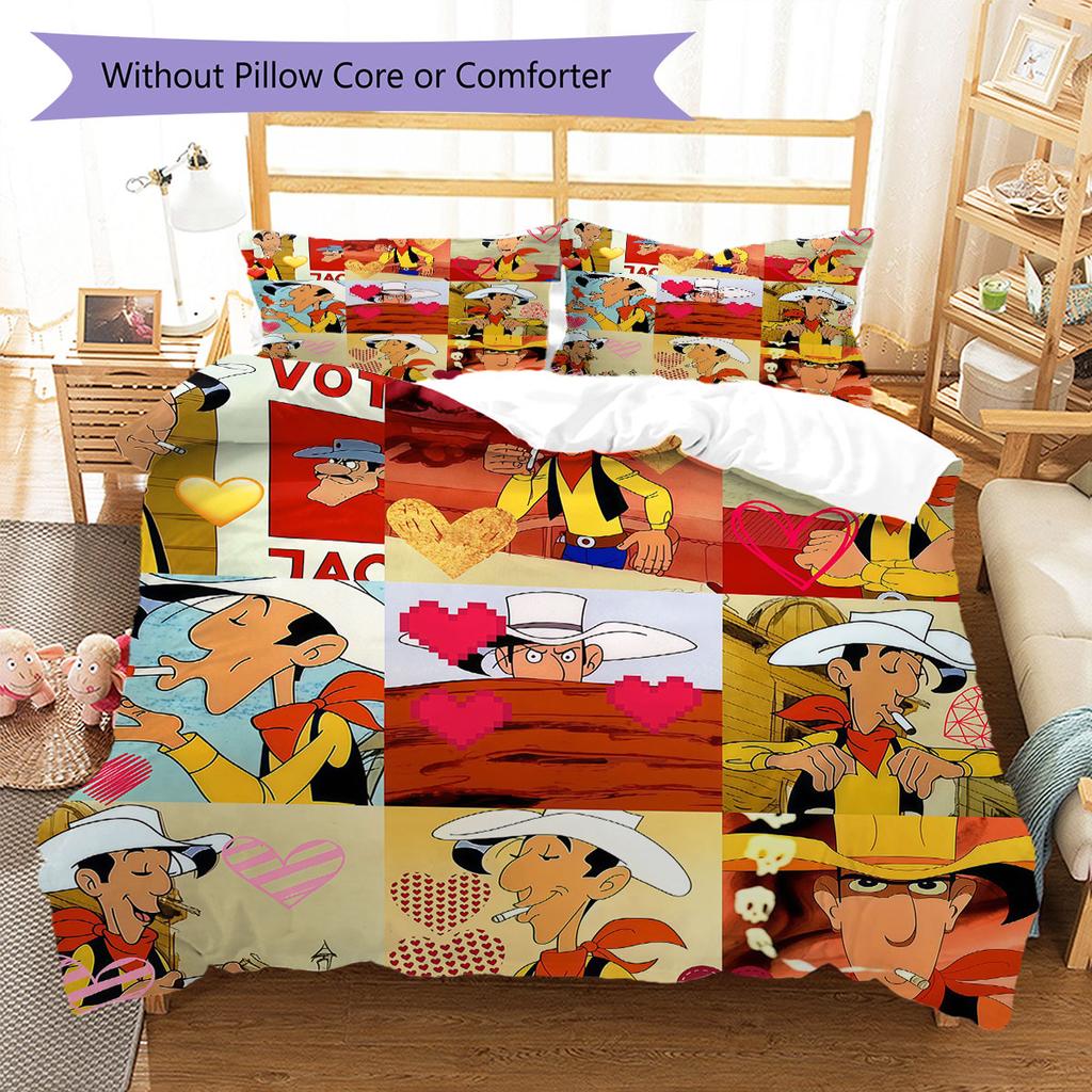 Lucky Luke Pride Bedding Quilt Set Quilt Cover Pillowcase Home Decoration Birthday Gift (1 * duvet cover + 2 * pillowcase, without core)