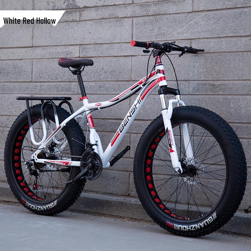 Men's Off-Road Fat Tire Snow & Mountain Bike - Variable Speed, Shock Absorbing, Wide Tires for Beach and Trail