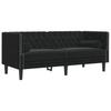 Vidaxl 2-Cz. Wypoczynek Chesterfield Z Wałkami, Czarny, Aksamit