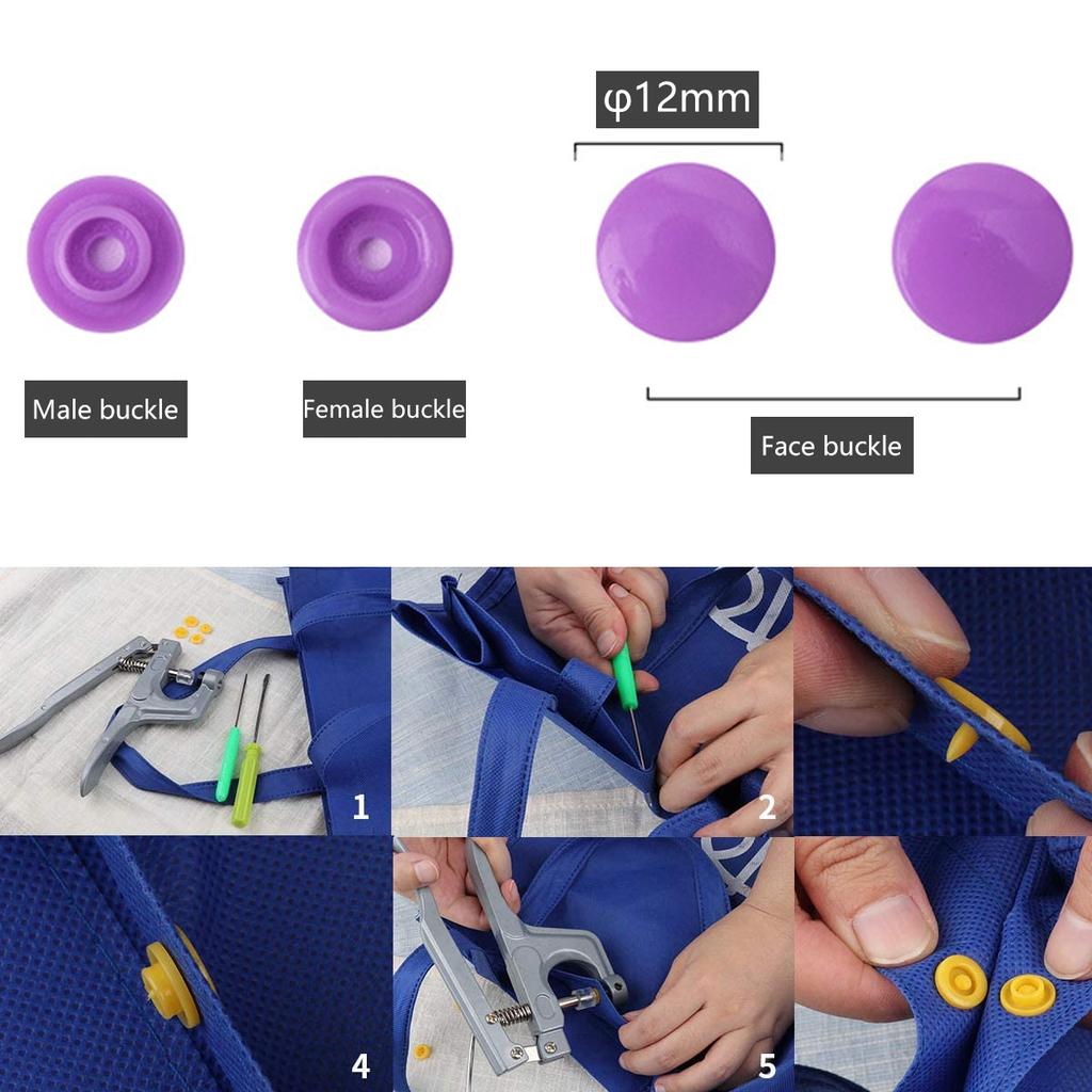 Snap Kit Plastic T5 Garment Multicolor Professional Resin Kit Round DIY Seamless Button for Sewing Fabric Garment Making