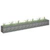 VidaXL Raised Bed with Gabion Flower Bed Plants Garden Terrace Outdoor Backyard Planter Galvanized Steel 145637
