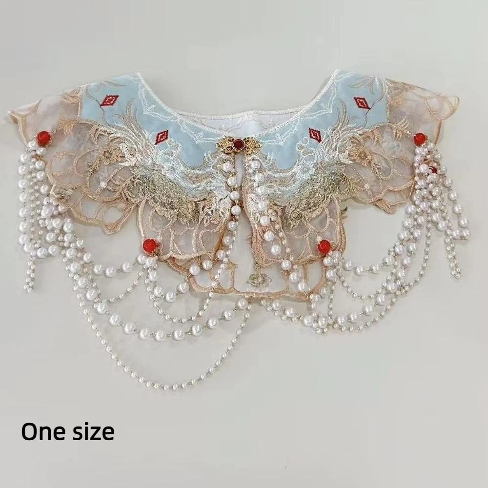 Detachable Hanfu Collar Embroidered Shirt Fake Collar Elegant Shoulder Collar Cloth