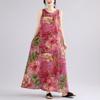 Fără mâneci Plus mărime Bumbac vintage Floral nou în rochii pentru femei rochie lejeră lungă de vară