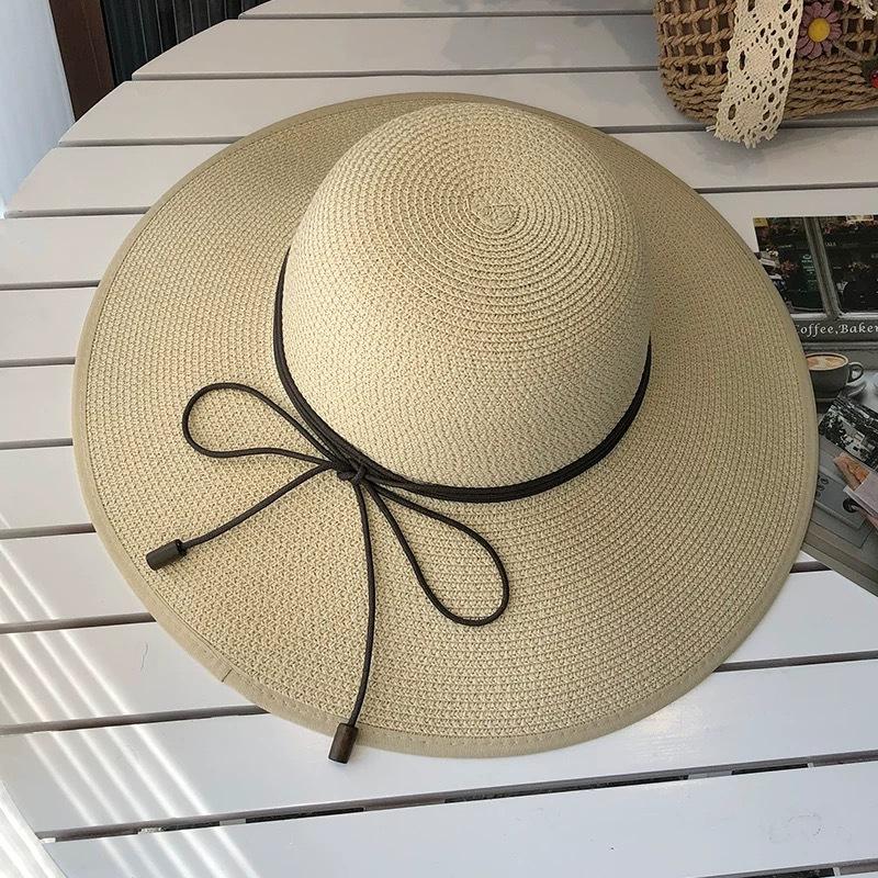 French Big Brim Straw Hat Women's Spring 2026 New Holiday Style Seaside Sun Hat Foldable Sun Hat Tide