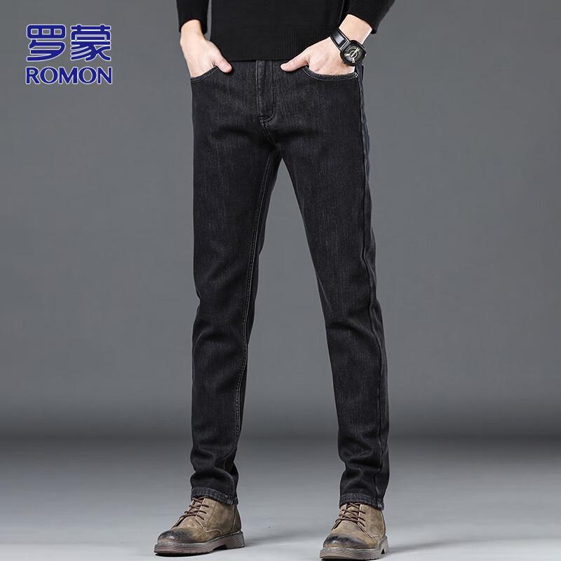 

ROMON Мужские осенне-зимние прямые джинсы слим 36