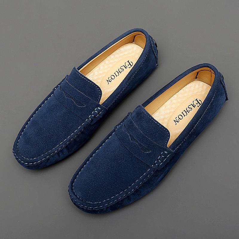 Suede Leather Mens Loafers 2025 New Walking Shoes New Comfy Man Drive Flats Classic Original Style Men Casual Shoes Moccasins