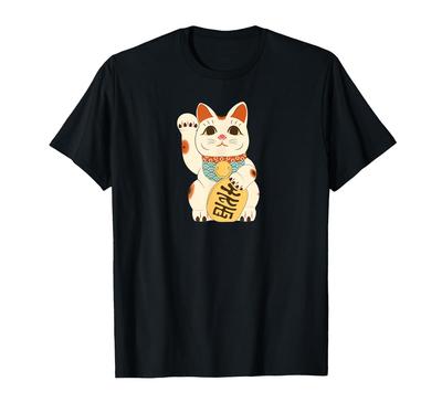 Maneki Japoński Szczęśliwy Maneki Japoński Szczęśliwy Neko. Kot. Neko. Kot. Podkoszulek.