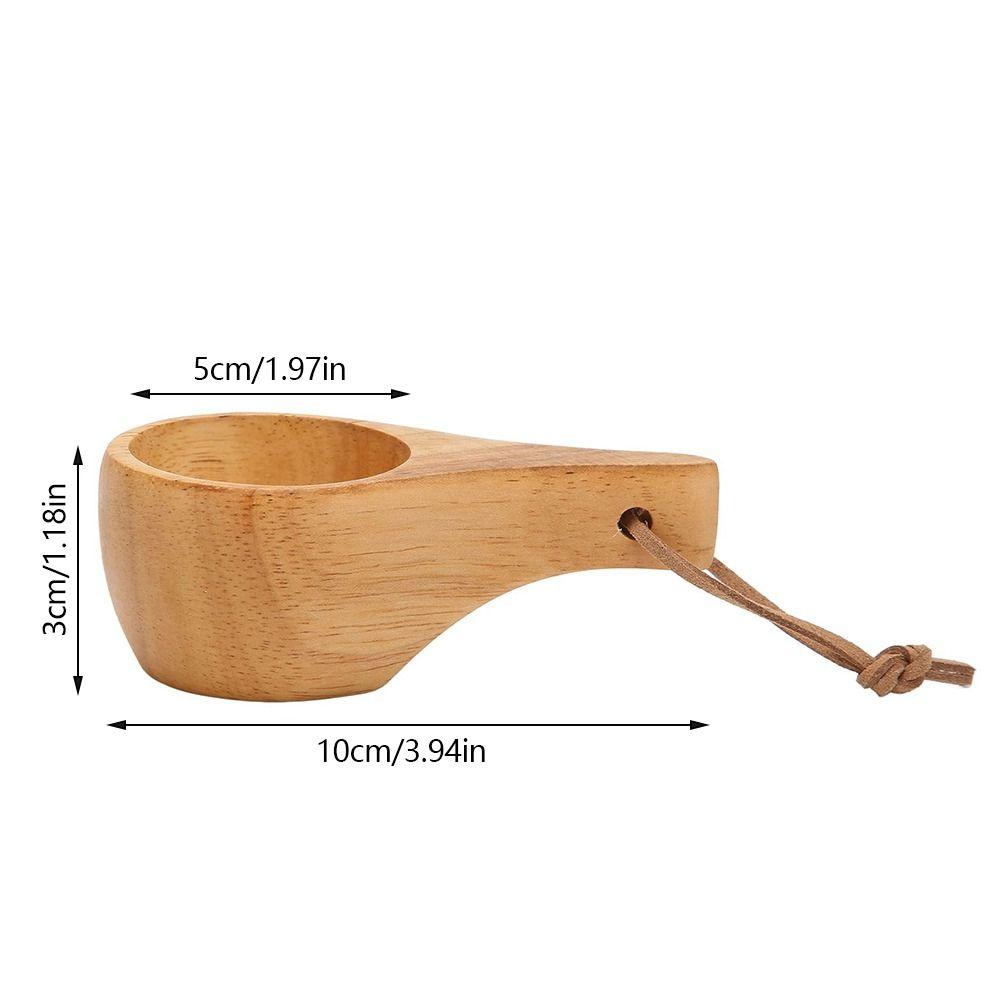Kaffeetasse aus Kautschukholz, nordischer Stil, Holztasse, Wikinger-Kaffeetasse, tragbare Holztasse für Partys