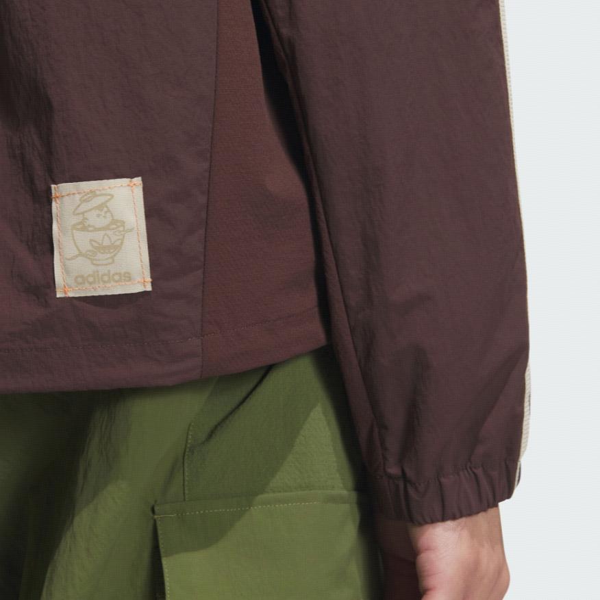 Adidas Originals Toc Jacket Functional Windproof Knit Sports Loose Hooded Jacket Men Outerwear Dark-Grey Brown JG1518