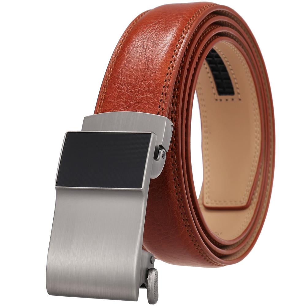 Men'S Clothing Accessories Casual Belt, Alloy Automatic Buckle Two-Layer Cowhide Belt Ly36-24974-1
