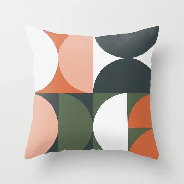 Colorful Geometric Pattern Pillowcase 45x45cm Sofa Seat Car Cushion Cover Room Aesthetic Modern Home Decor