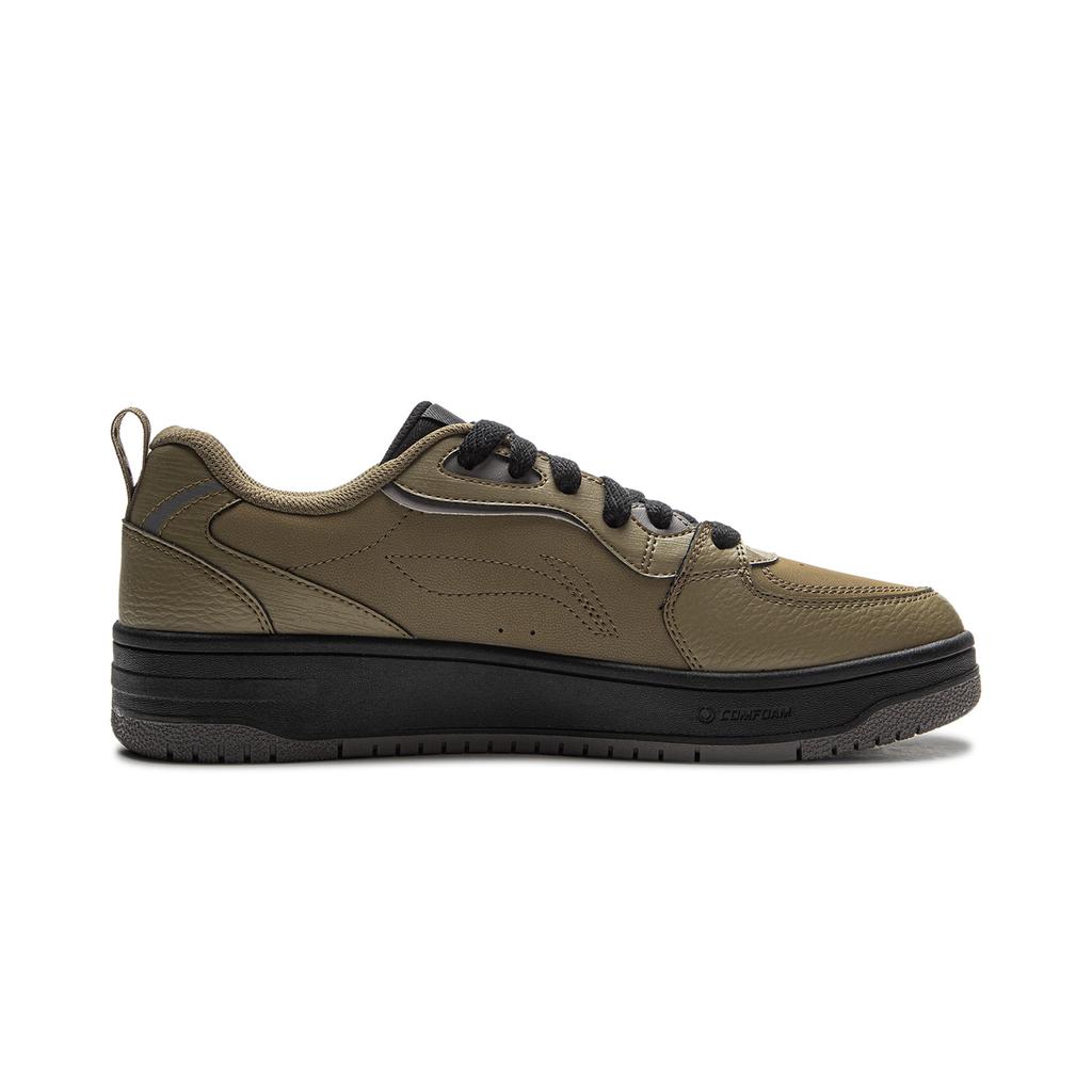 Li Ning Tian Ji Soft Classic Retro Sports Casual Shock Absorption Wear Resistant Low Top Skate Shoes Men Sneakers Sour-Bean-Green AGCV341-2