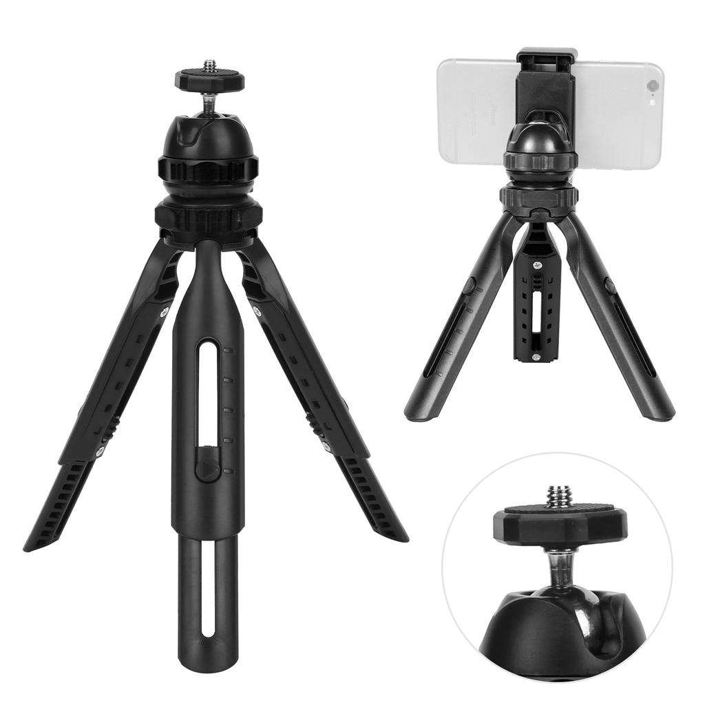 Retractable Tripod 2 Sections Mobile Phone Holder with 360 degrees      Head
