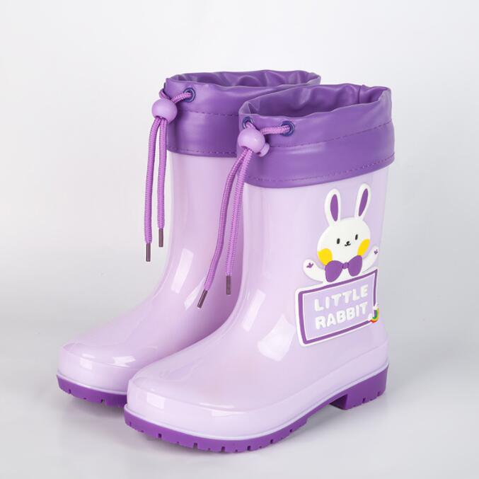 

NEW Kids Boots Rain Boots Kids Boys Girls PVC Rainboots Waterproof Non-Slip Water Shoes Children Shoes for All Seasons 31
