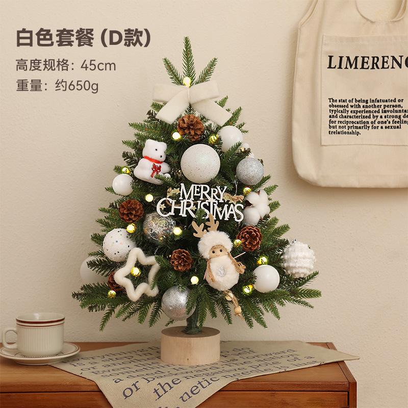 Christmas tree mini simulated Christmas tree desktop new package environmentally friendly PVC luminous Christmas tree