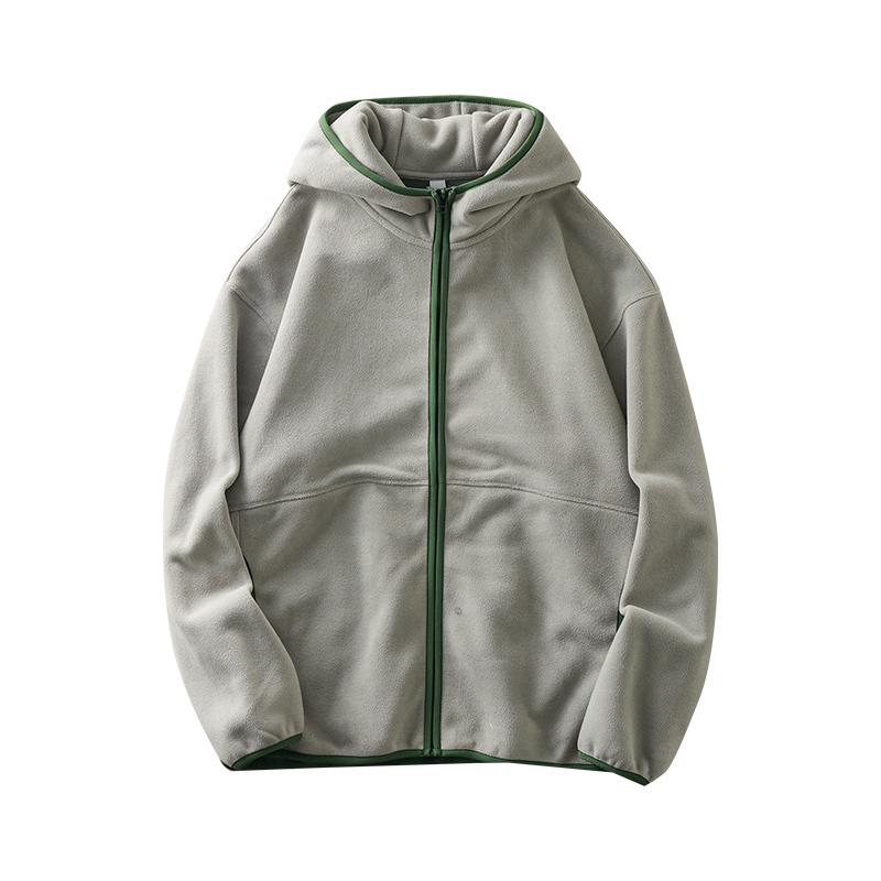 Men's Double-Sided Fleece Hoodie Autumn and Winter Warm Windbreaks Zipper Jackets for Men