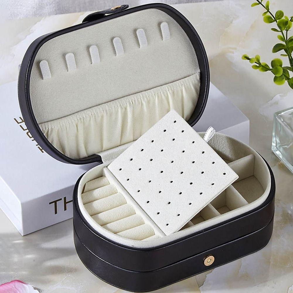 Anti-oxidation Multi-layered Jewelry Box PU Leather Jewelry Storage Box  for Home