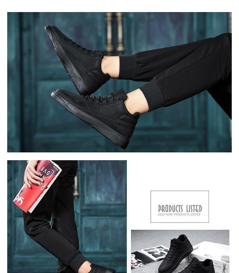 Zapatillas Deportivas de Caña Alta Rojas para Hombre - Estilo Coreano, Otoño/Invierno, con Terciopelo, Calzado Casual de Moda.