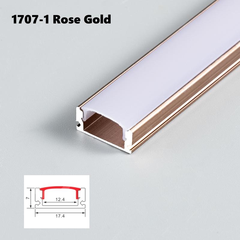 0.5/1m Rose Gold U/W Style LED Aluminum Profile Milky Cover Bar Lamp Cabinet Closet Background Corridor Decor Linear Strip Light
