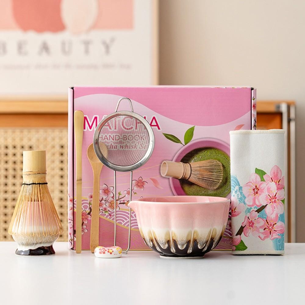 Ceramic Bamboo Japanese Matcha Tea Set Matcha Whisk Holder Reusable Matcha Making Kit Matcha Bowl Matcha Whisk Set Tea Lovers