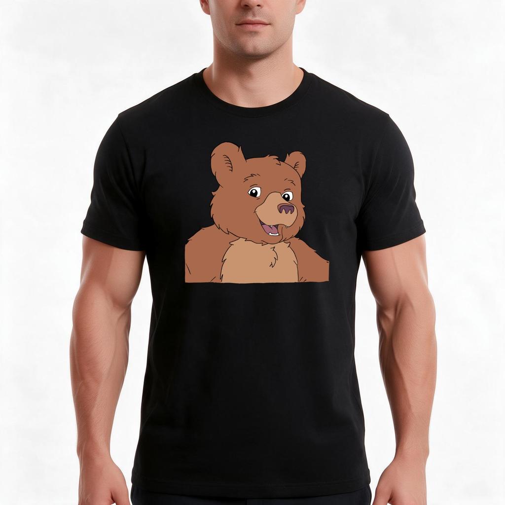 Little Bear Tshirt Summer Casual Cotton Tee Oversized Streetwear Tops Vintage Graphic Print Loose Fit Short Sleeve