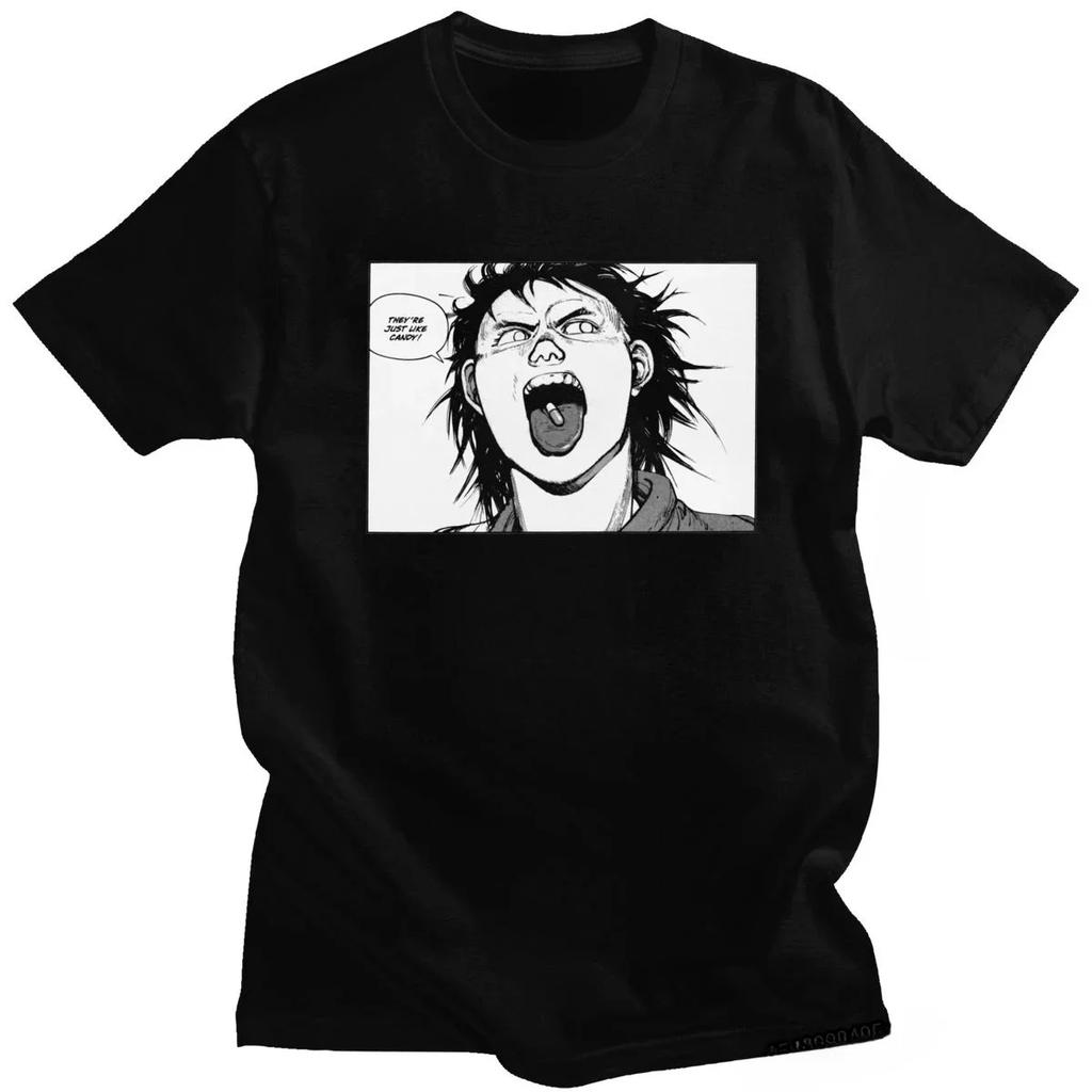 Streetwear Funny Akira T Shirt Homme Manga Shotaro Kaneda Tees Anime Manga Tshirt Short Sleeved Urban Neo Tokyo Tops