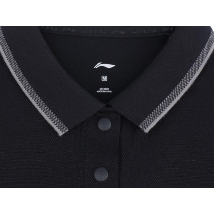 Li Ning Group Purchase Series Solid Color Breathable Versatile Casual Sports Polo Shirt Women Tops Legendary-Blue APLU192-9