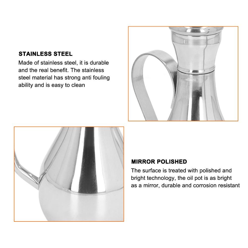 304 Stainless Steel Oil Dispenser Bottle 350ml/500ml Oil Can Container Restaurant Use