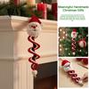 Winter Yarn Crafts for Family Christmas Spiral Crochet Kit, DIY Snowman Santa Craft Holiday Knitting Supplies Adults Handmade Hanging Ornament