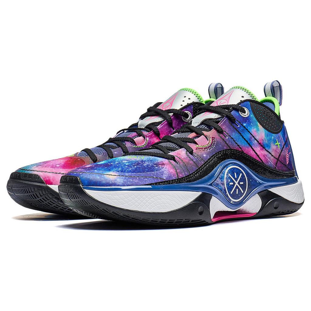 new LiNing Wade Shadow 5 Cushioned Slip Resistant Low Top Basketball Shoes Men's Black Purple