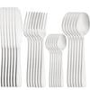 24Pcs Stainless Steel Tableware Set Western Dinnerware Sets Knife Forks Tea Spoons Cutlery Fork Flatware Matte Kitchen