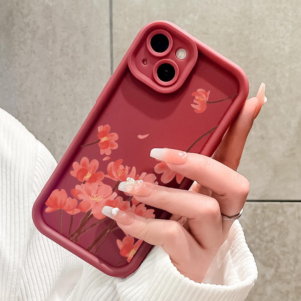 Soft Silicone Square Ladder Printing Pattern Phone Casing Full Cover Camera Shockproof Protection Rubber Case for Xiaomi Redmi