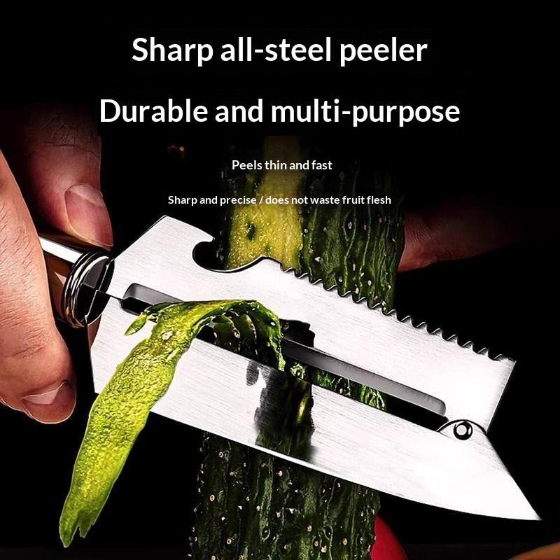 Multifunctional 3 In1 Peeler Knife for Effortless Fruit Prep In Stainless Steel