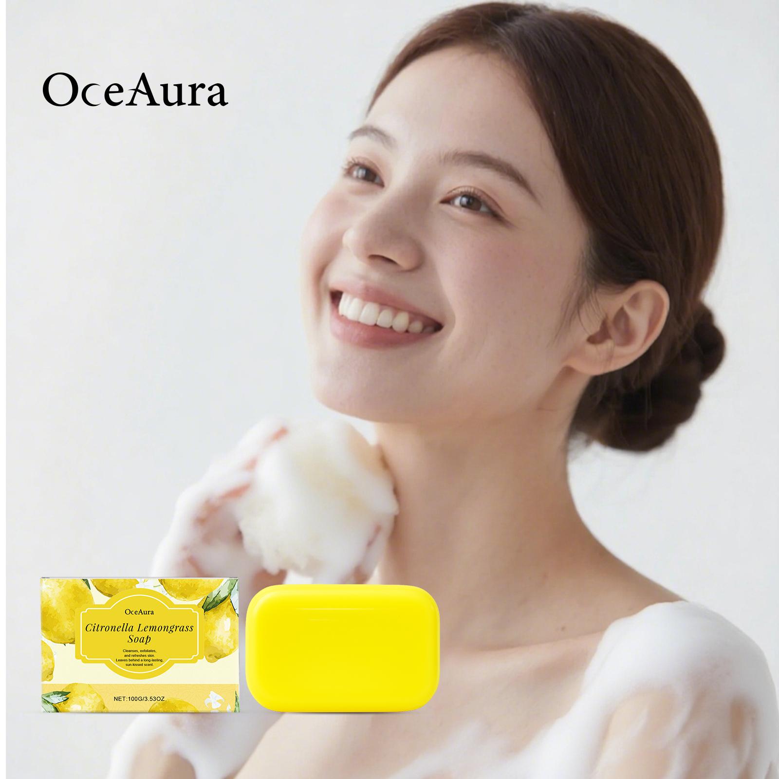 Лемонграссовое лимонное мыло увлажняет и увлажняет лицо и тело, очищает и смягчает кожу, ежедневное местное мыло 100g