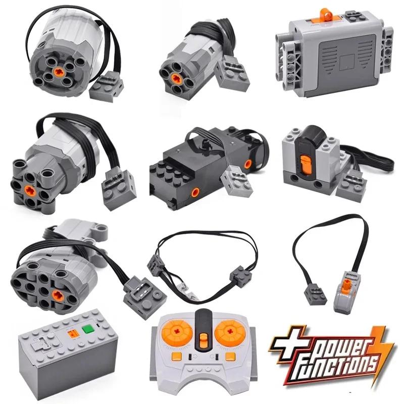 Technical Motor Set Power Functions Parts IR Speed APP Remote Control Battery Box Servo Light Receiver PF Car Building Blocks