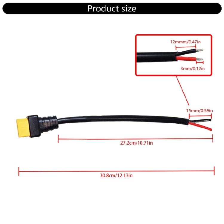 Upgraded XT60 Solar Battery Connector Cable Male Plug Connection Line 18AWG Converters Adapter Cord Wire for Remote Toy