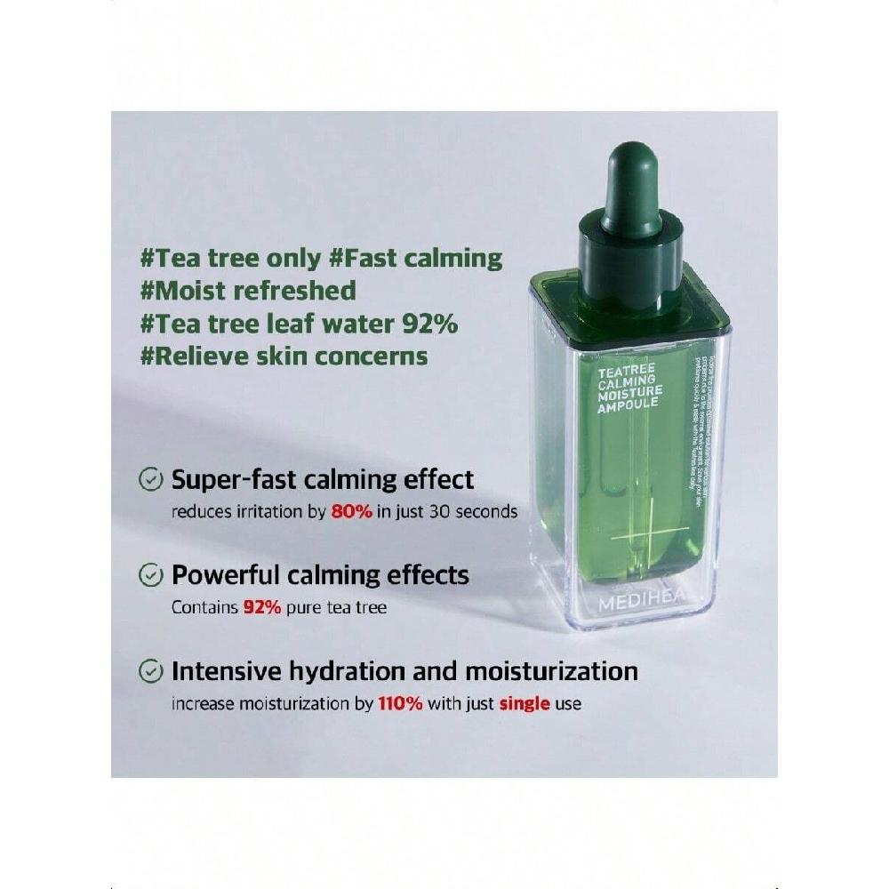 Mediheal Teatree Calming Moisture Ampoule 50ml Quick Calming And Deep Hydrating With 92% Pure Tea Tree