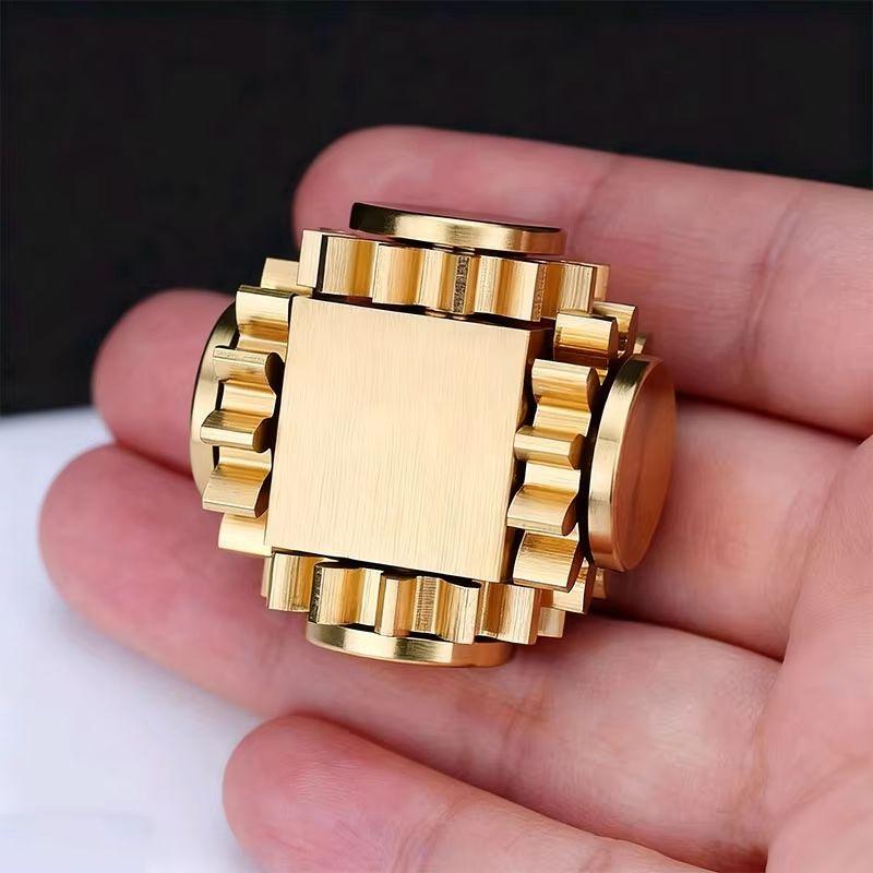 EDC Іграшка-фітджет спінер з чистої латуні - Справжній металевий гіроскоп із шестернями, ручний спінер для дорослих, для зняття тривоги та стресу, розвиваюча іграшка