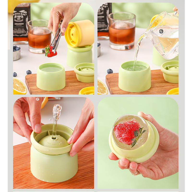 6cm Big Ice Ball Mold Silicone Ice Cube Tray Mould DIY Ice Ball Maker for Kitchen Bar Whiskey Cocktail Juice Tool Accessories