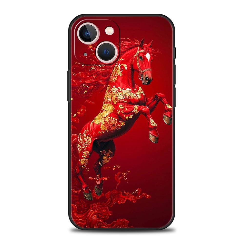 Horse Animal Phone Case for iPhone 16 15 14 13 12 Pro Max 11 Pro Max 7 8 Plus 16E XR Shockproof Soft TPU Shell Fundas Capas Bags