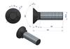 Complete Plow Bolt with Support D 608 M16x60 Class 10.9 Waryński (sold In Packs of 10)
