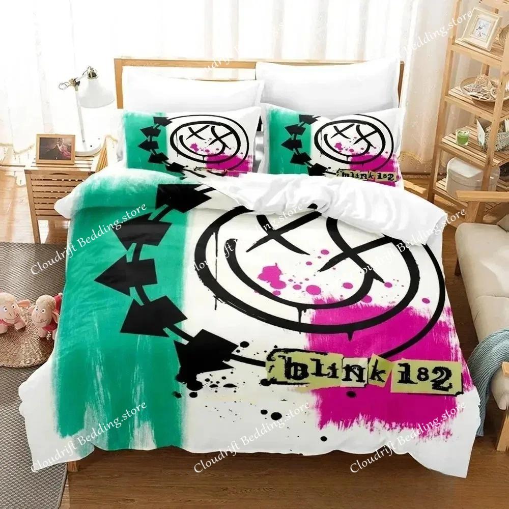 3D Tištěná Hudební Skupina B-Blink-182 Ložní Souprava Chlapci Dívky Twin Queen King Size Povlak na Peřinu Povlak na Polštář Postel chlapci Dospělí Domácí Textil