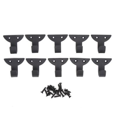 10Set with Screws Wall Hooks Black Towel Hook Hanging Wall Hangers  Bathroom
