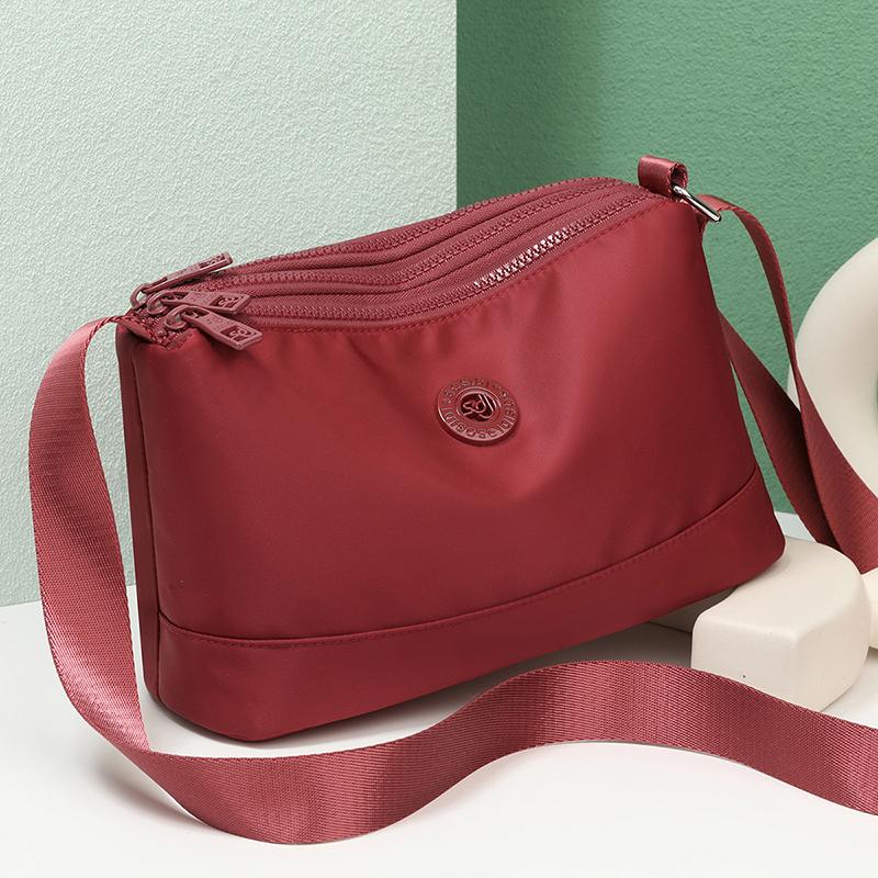 Sac à bandoulière en nylon imperméable multicouche pour femme