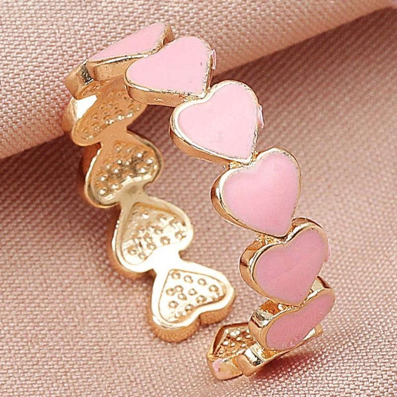 1pc Fashionable Minimalist Adjustable Open Heart-Shaped Ring, Suitable For Daily Wear, A Nice Gift For Girls