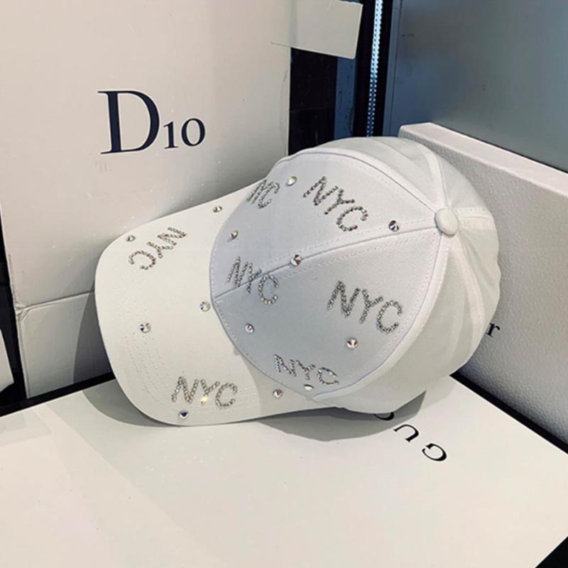 Čiapka Dámska jarná a letná celozápasová šiltovka s kamienkami Neformálne opaľovací krém Alphabet Baseballová šiltovka