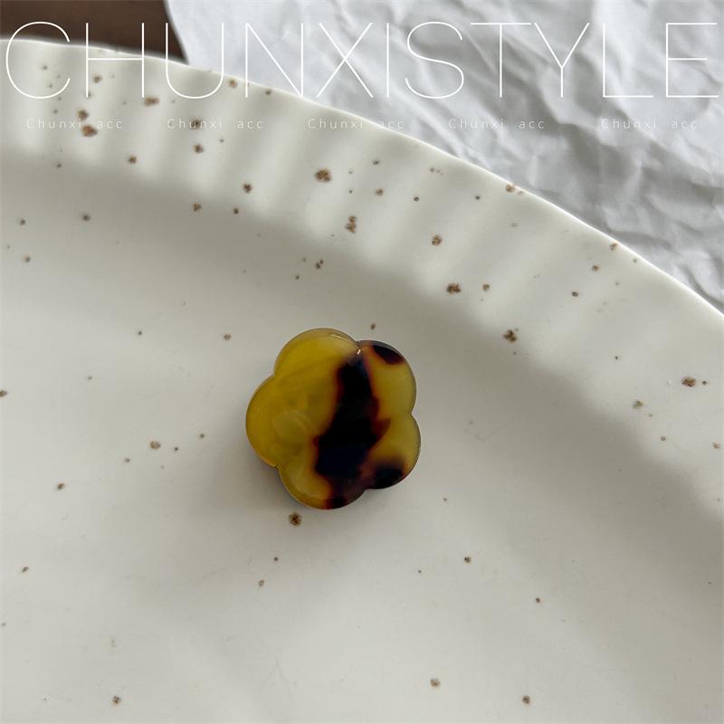 Корейский ретро янтарный леопардовый геометрический набор заколок для волос и клипов-бантов