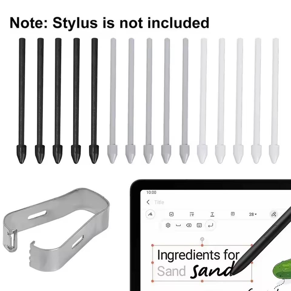 Replacement Tablet Pencil Nib for Samsung Galaxy S Pen Tab S9 S23 Titanium Alloy Wear Resistant Stylus Pen Tips with Tweezer Set