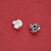 S925 Sterling Silver Fan Leaf & Three-Leaf Flower Spacer Beads for DIY Bracelet